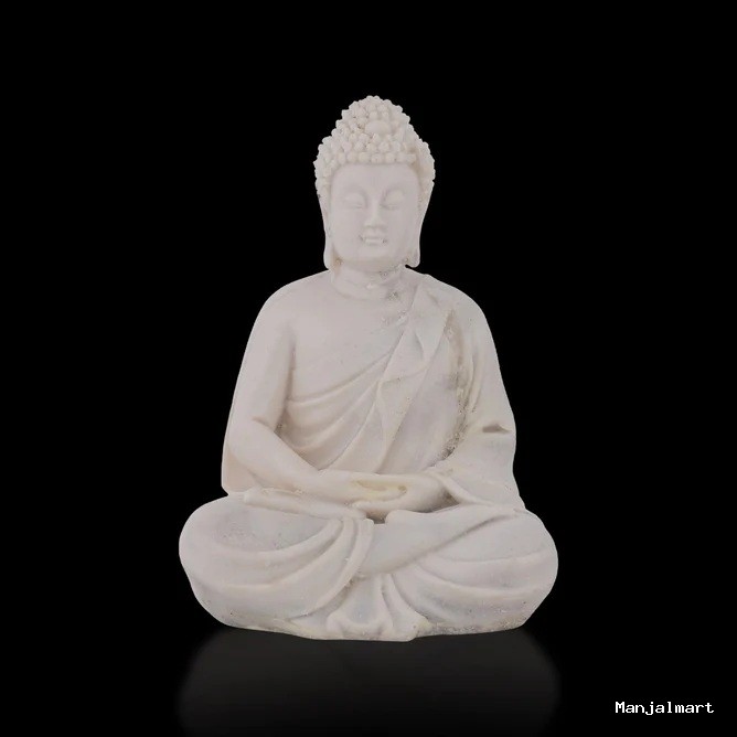 Buddha Statue Sitting On Base - 5 X 3.5 Inches | Resin Statue/ Buddha Murti/ Buddha Idol For Home & Worship