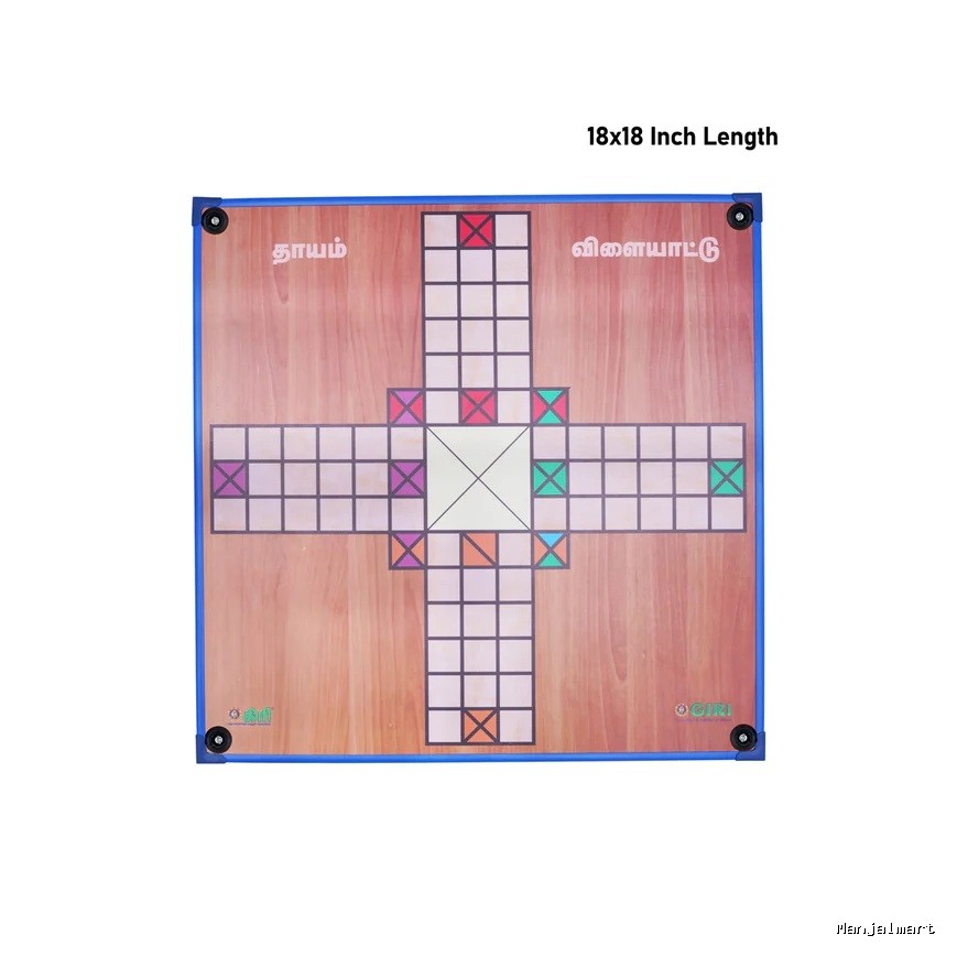 Dual Side Paramapadam And Thayam Game Board - 18 X 18 | Ludo And Snake Ladder/ Traditional Game For Family Fun