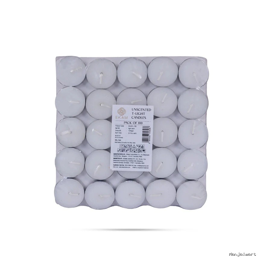 Unscented T Light Candle Set - Pack Of 100 | Tea Light Candle/ Unscented Candles For Events & Festive Decor