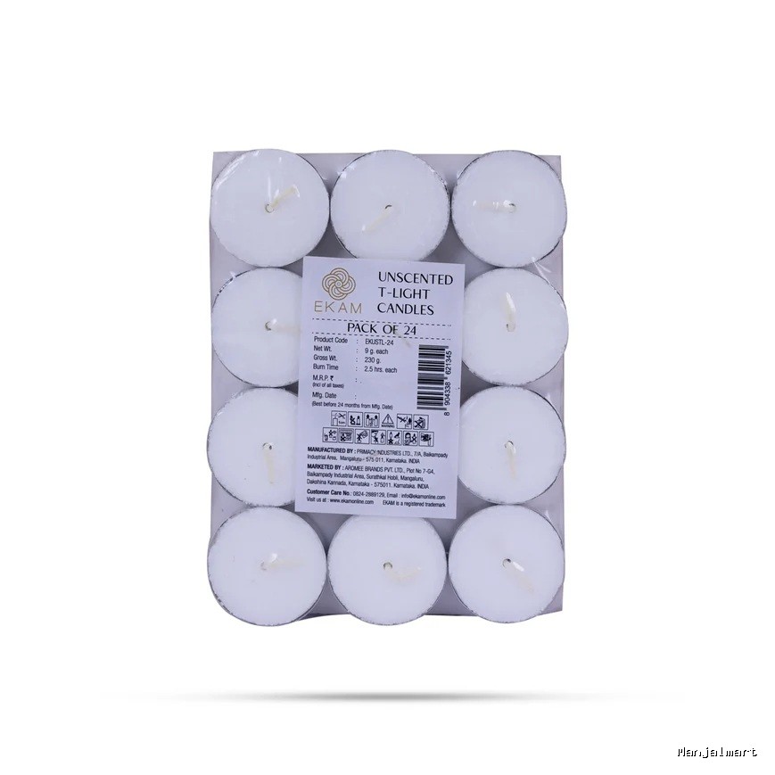 Unscented T Light Candle Set - Pack Of 24 | Tea Light Candle/ Unscented Candles For Events & Festive Décor