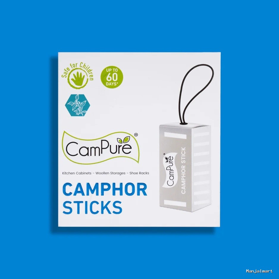 Campure Camphor Sticks - 18 Gms | Pack Of 2/ Kitchen Cabinet/ Regular Sticks for Repels Insects & Rodents