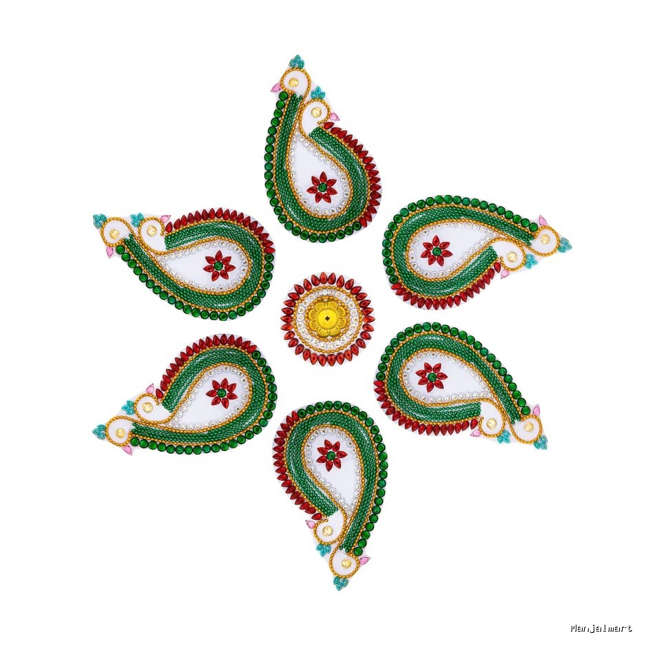 Acrylic Rangoli | Decorative Kundan Rangoli/ Muggulu Rangoli for Home Decor
