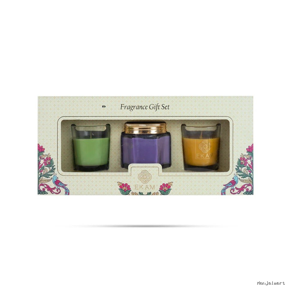 Home Fragrance Gift Set- 3Pcs | Shot Glass Scented Candle Jar/Orange Blossom,Lemongrass,Lavender Nagachampa For Refreshing