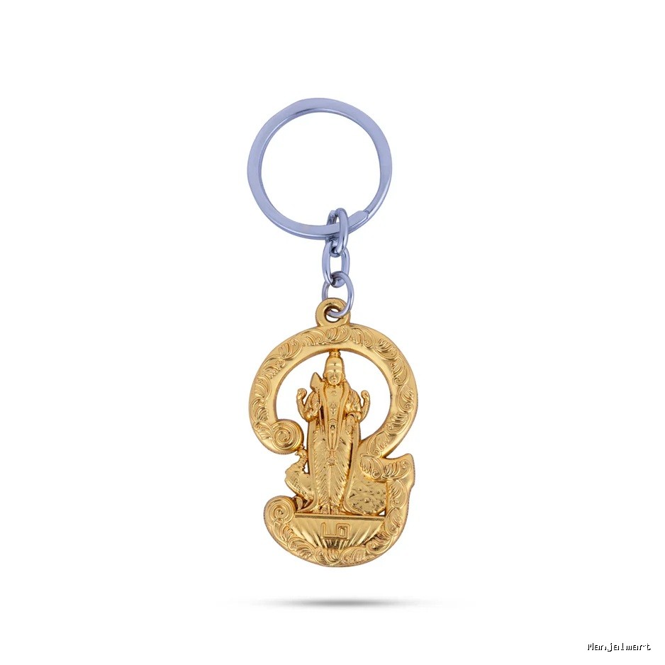 Om Murugan Statue Design Key Chain - 2 X 1.25 Inches | Key Ring/ Zinc Key Holder For Spiritual Charm