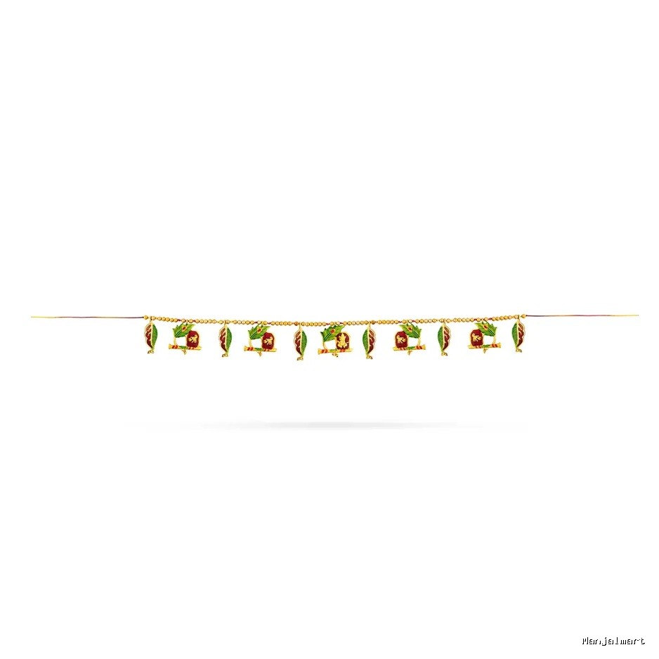 Toran - 38 inches / leaf design / God Image /Thoranam / Bandhawar/ Door Hanging for Entrance & Pooja Room